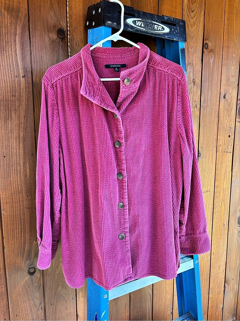 Chadwicks Corduroy Button Front Jacket Pink XL Like New
